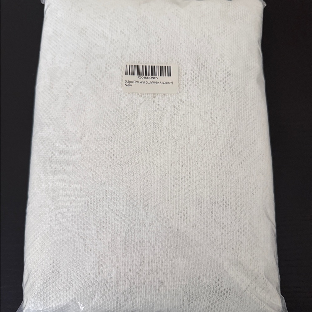 Clear Vinyl Tablecloth with Lace Trim - 51 x 70 - White
